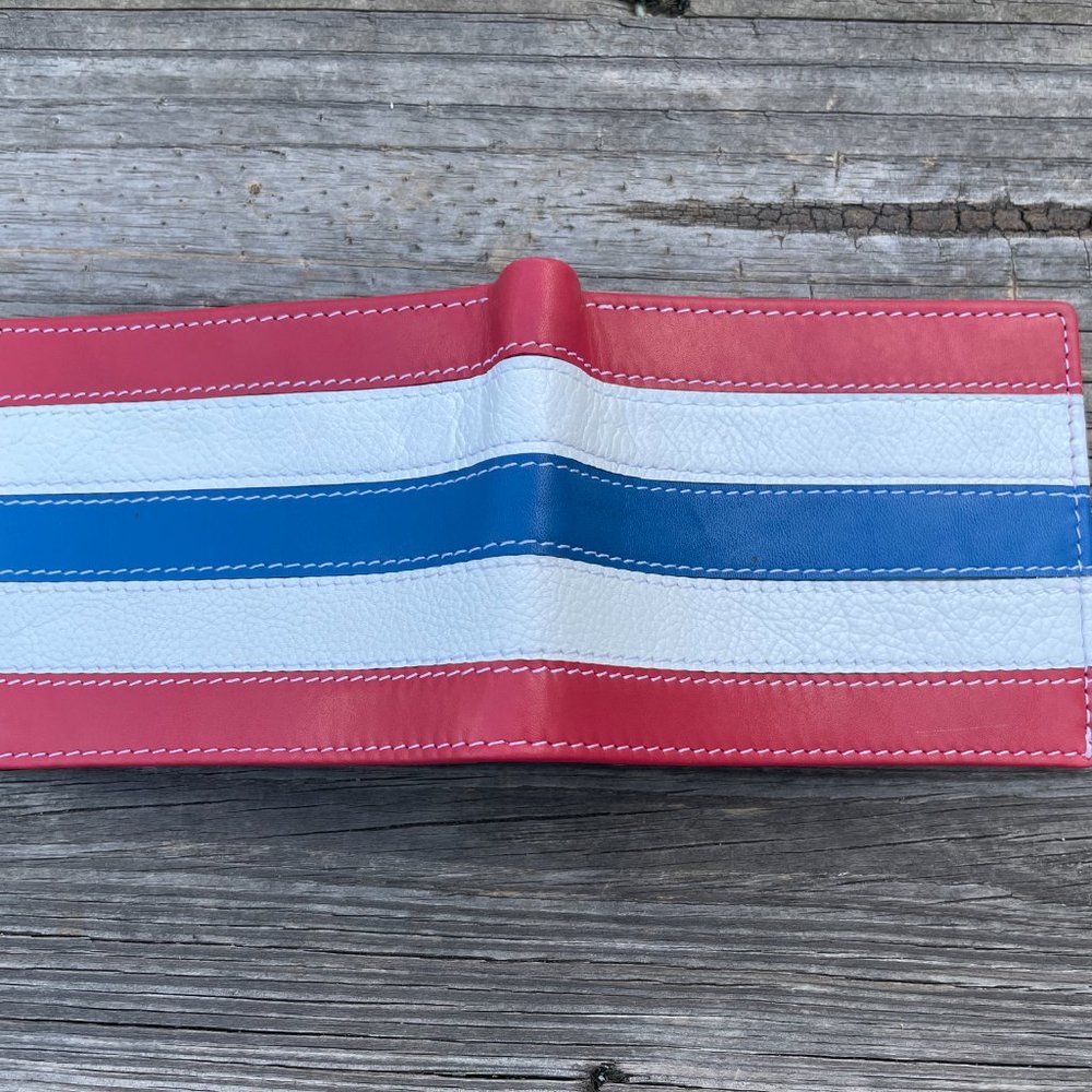 Men Cardholder Wallet Multi Color Block Bifold Han - Picture 3 of 11